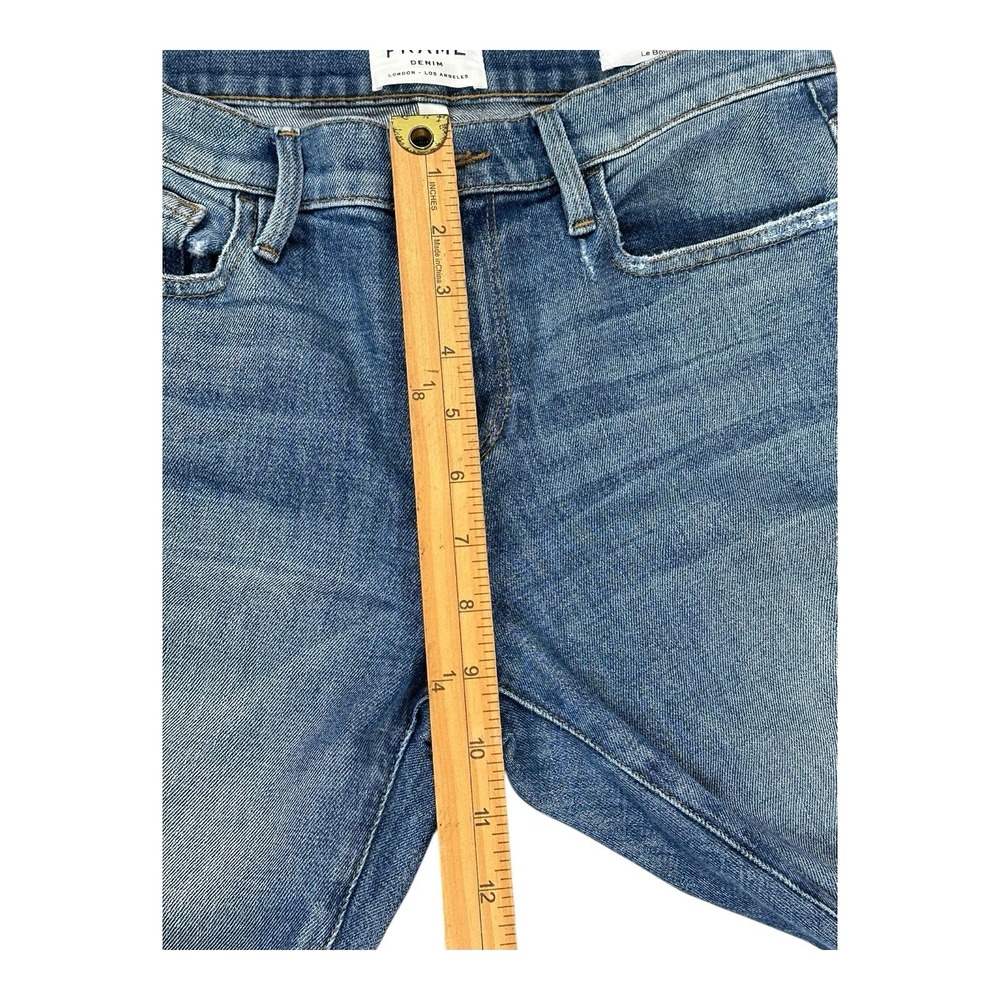 FRAME Denim Le Boy Light Wash High-Rise Straight Leg Distressed Jean Size 26 - Picture 9 of 15
